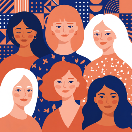 Illustration of diverse group of women